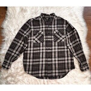 Harley-Davidson Men’s Plaid Button Shirt Gray Black Cotton Long Sleeve Size L